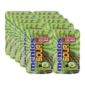Mentos - Sour Gum Green Apple Suikervrij - 10x 28 stuks