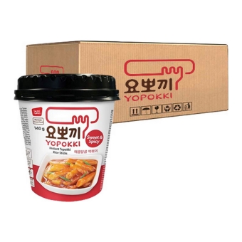 Yopokki - Instant Topokki Rijstcake Sweet & Spicy - 12 Cups
