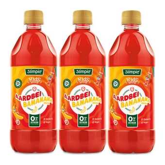 Slimpie - Aardbei Bananana Kids Siroop - 3x 580ml