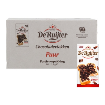 De Ruijter - Chocoladevlokken puur - 80x 15g