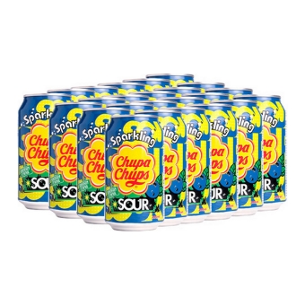 Chupa Chups - Sparkling Sour Blueberry Frisdrank - 24x 345ml