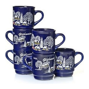 VanWell - Glühweinbeker (Blauw) 200ml - 6 stuks