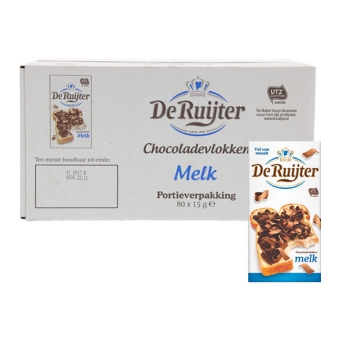 De Ruijter - Chocoladevlokken melk - 80x 15g