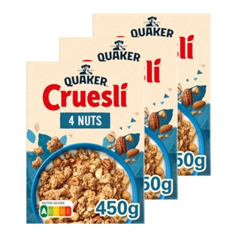 Quaker - Cruesli 4 Noten - 3x 450g