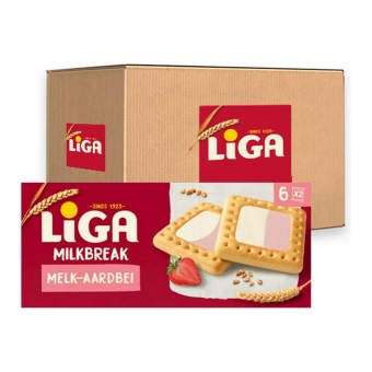 Liga - Milkbreak Duo Melk Aarbeien - 12x 245g