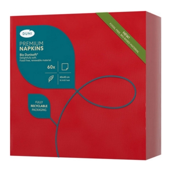 Duni - Bio Dunisoft Servetten Rood 40x40 cm - 60 stuks