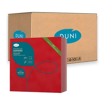 Duni - Bio Dunisoft Servetten Rood 40x40 cm - 6x 60 stuks