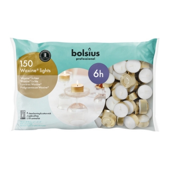 Bolsius - Waxine Lichten - 6 uur - 150 stuks