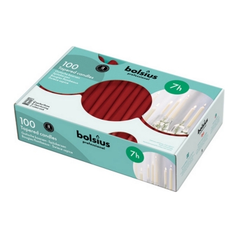 Bolsius - Gotische kaarsen - Wijnrood - 100 stuks