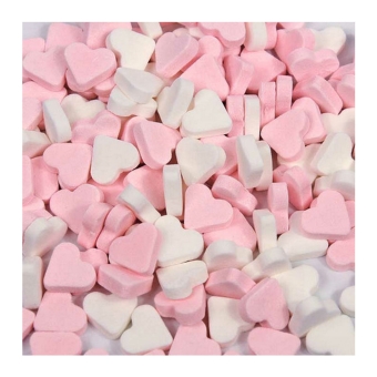 Dextrose - Vruchtenhartjes - Roze/Wit - 1 kg