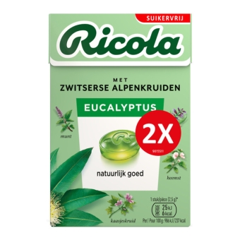 Ricola - Eucalyptus Suikervrij Duopack - 10x 2x 50g