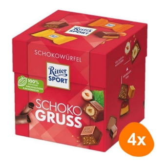 Ritter Sport - Choco-blokjes Schokogruss - 4x 176g