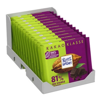 Ritter Sport - Cacao Selectie 81% Extra Intens uit Ghana - 12x 100g