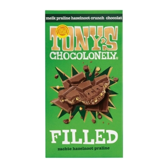Tony's Chocolonely - Reep Melk Praline Hazlnt. Crunch - 15x 127g
