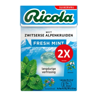 Ricola - Fresh Mint Suikervrij Duopack - 10x 2x 50g