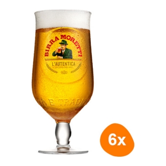 Birra Moretti - Bierglas 500ml - 6 stuks