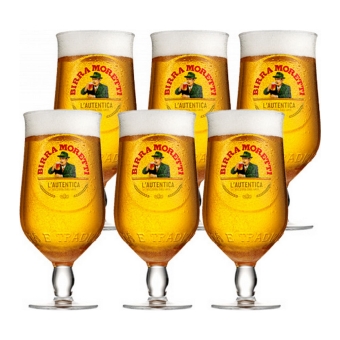 Birra Moretti - Bierglas 500ml - 6 stuks