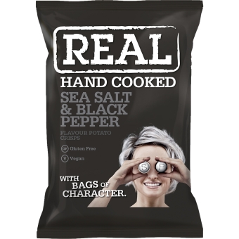 Real Crisps - Sea Salt & Black Pepper - 10 x 150 gram