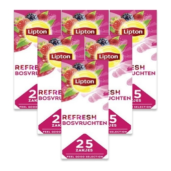 Lipton - Feel Good Selection Zwarte Thee Bosvruchten - 6x 25 zakjes