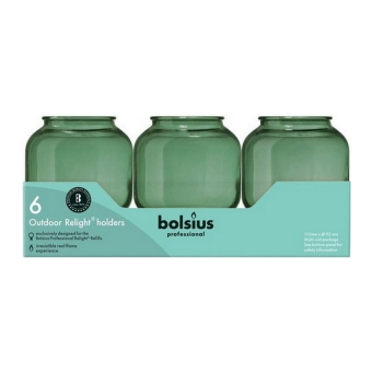 Bolsius - Relight Houder Sphere Olijfgroen - 6x