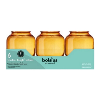 Bolsius - Relight Houder Sphere Amber - 6x
