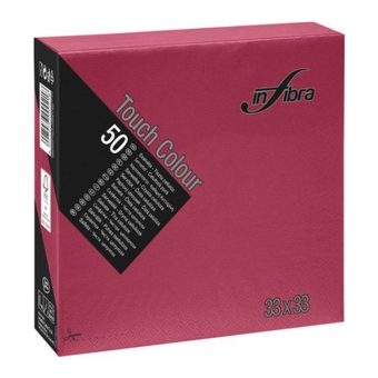 Infibra - Servetten 2-laags - 1/4 vouw - Bordeaux - 33x33cm - 24x50 stuks