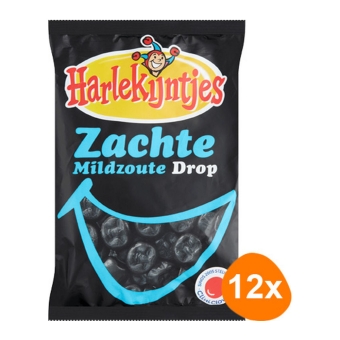 Harlekijntjes - Zachte Mildzoute Drop - 12x 300g