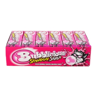 Bubblicious - Strawberry splash - 18x 5 stuks