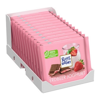 Ritter Sport - Aardbei Yoghurt - 12x 100g