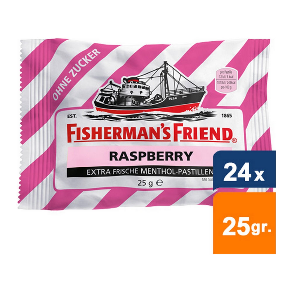 Fishermanapos s Friend Framboos Suikervrij 24x25gr