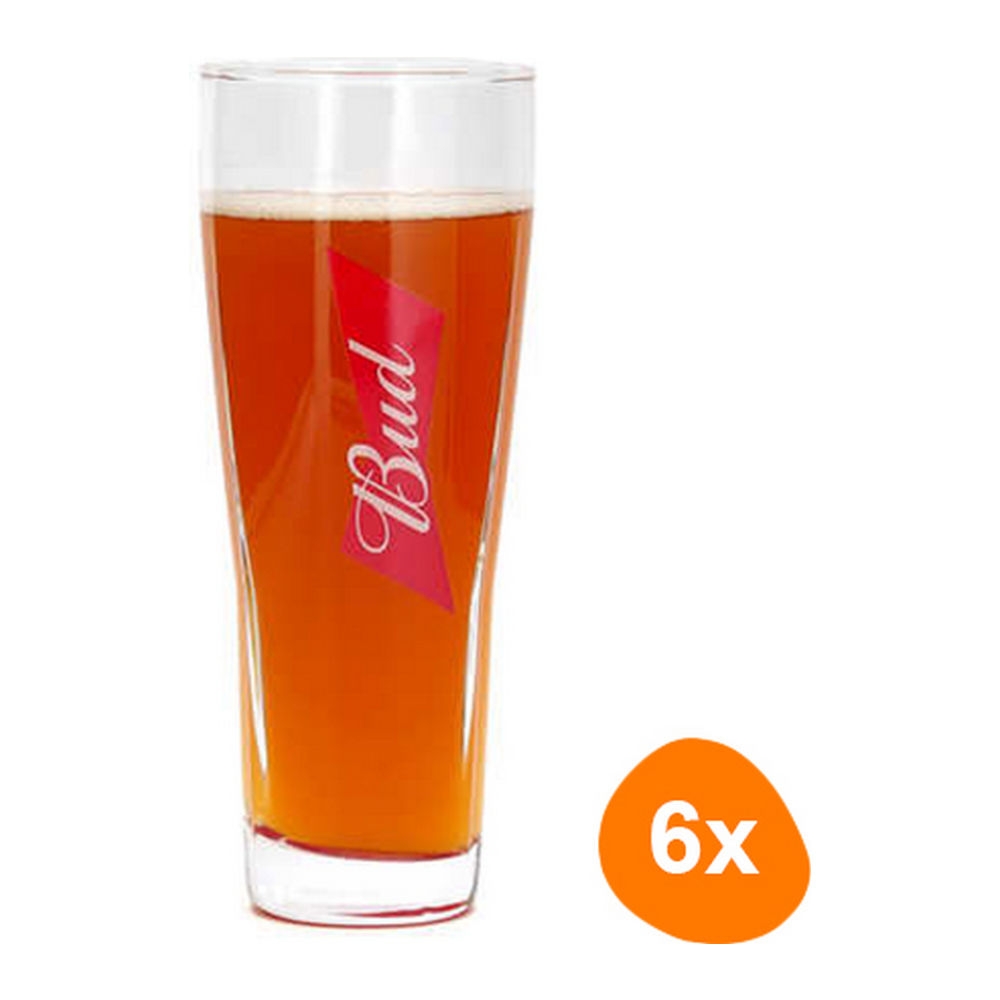 Bud - Bierglas "iconic" 500ml - 6 stuks afbeelding 1
