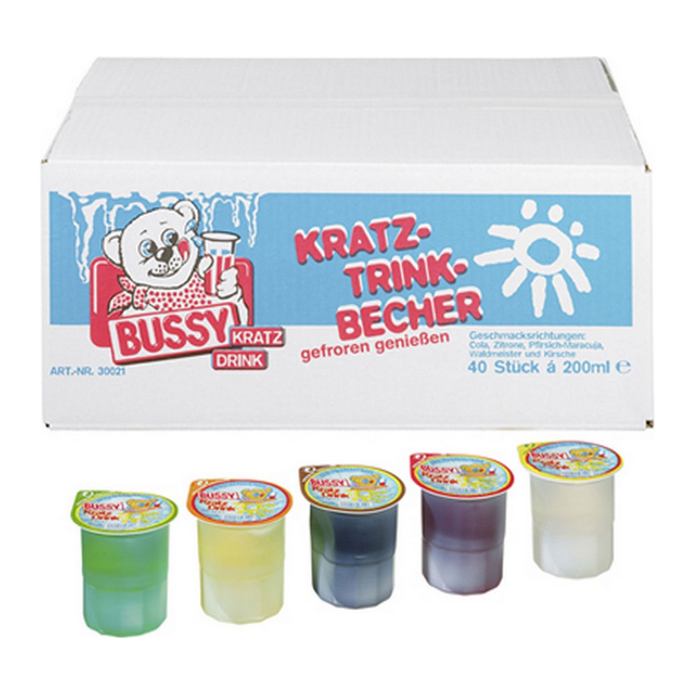 Bussy Kratz Drink Kras ijs Cups Mix 40x 200ml