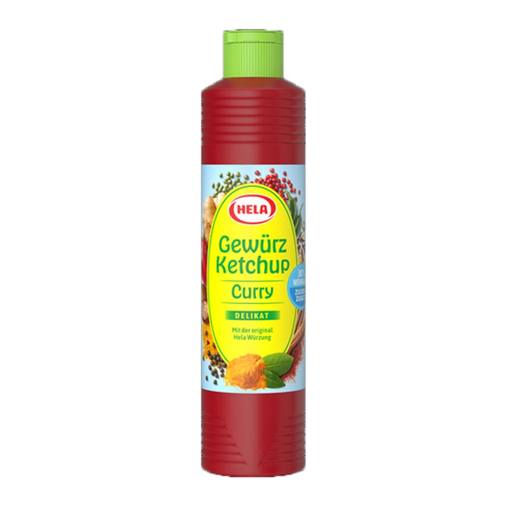 Hela Curry Spice Ketchup Delikat light 30 minder suiker 800ml