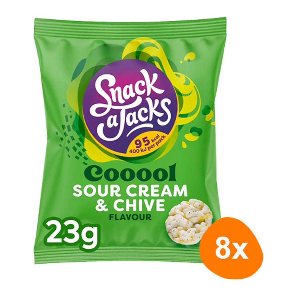 Snack a Jacks Rijstwafels Sour Cream Chive 8x 23g