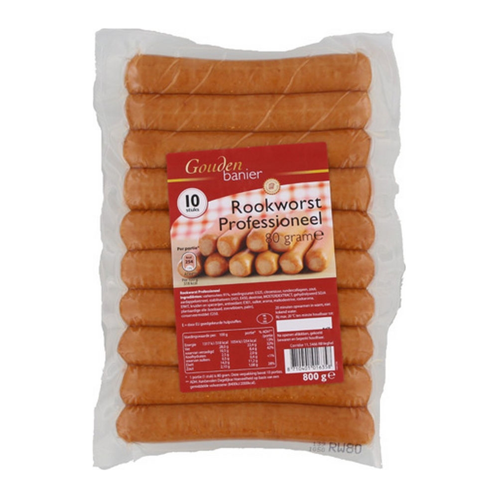 Gouden Banier Rookworst professional 10 stuks