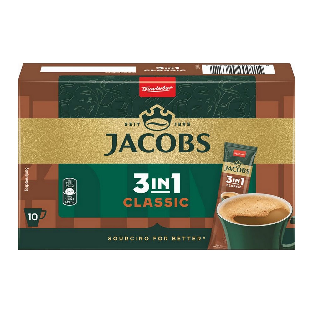 Jacobs - Classic 3in1 Sticks Oploskoffie - 12x 10 sticks