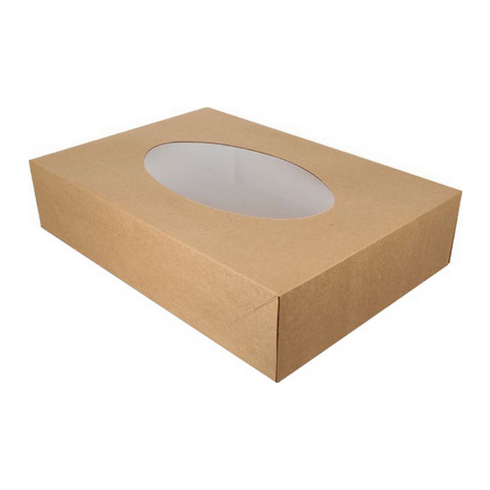Cateringdoos - Bio Kraft Met Venster 36x25x8cm - 10 stuks afbeelding 1