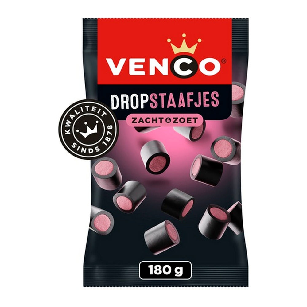 Venco V Dropstaafjes 12x 180g
