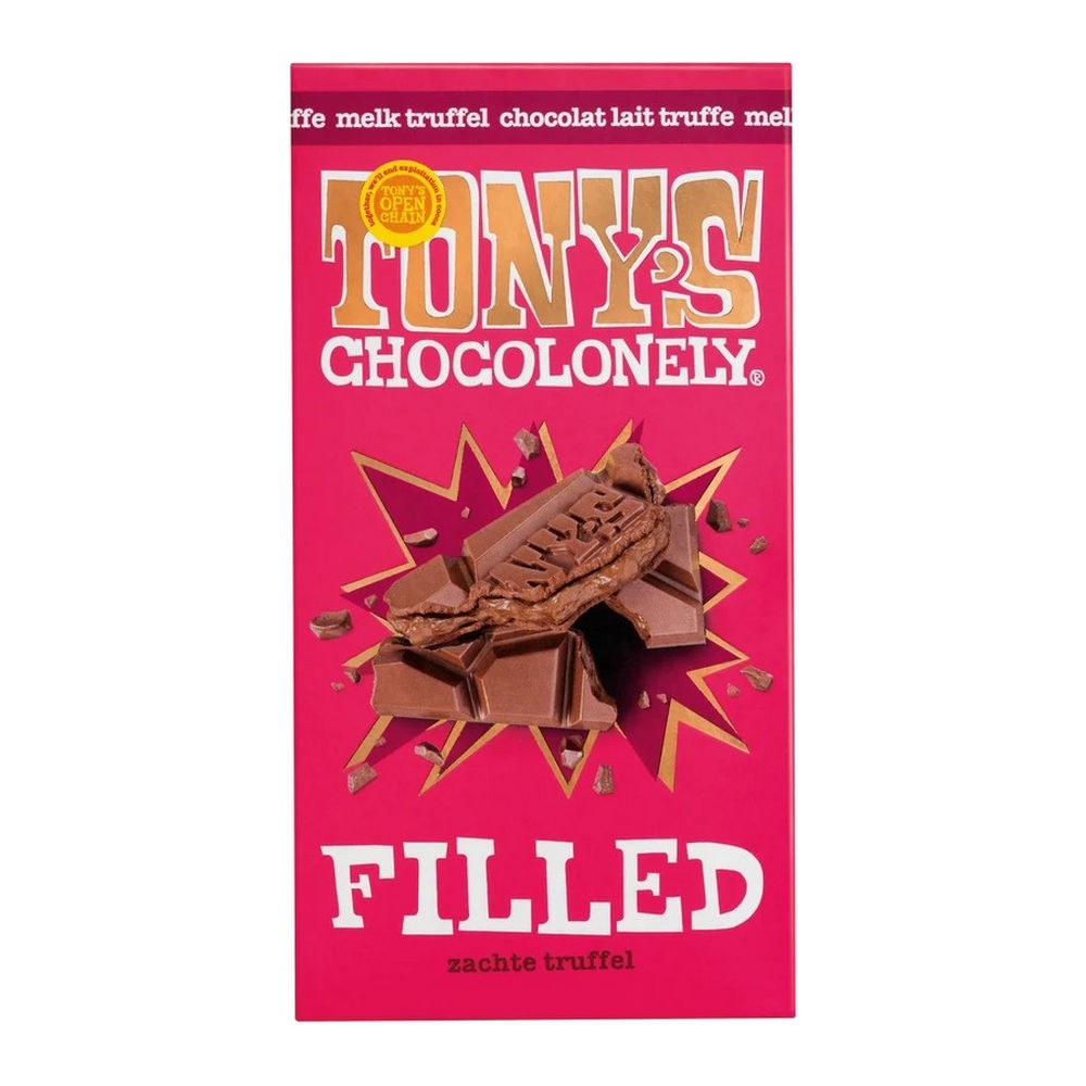 Tonyapos s Chocolonely Gevulde Reep Melk Truffel 15x 127g
