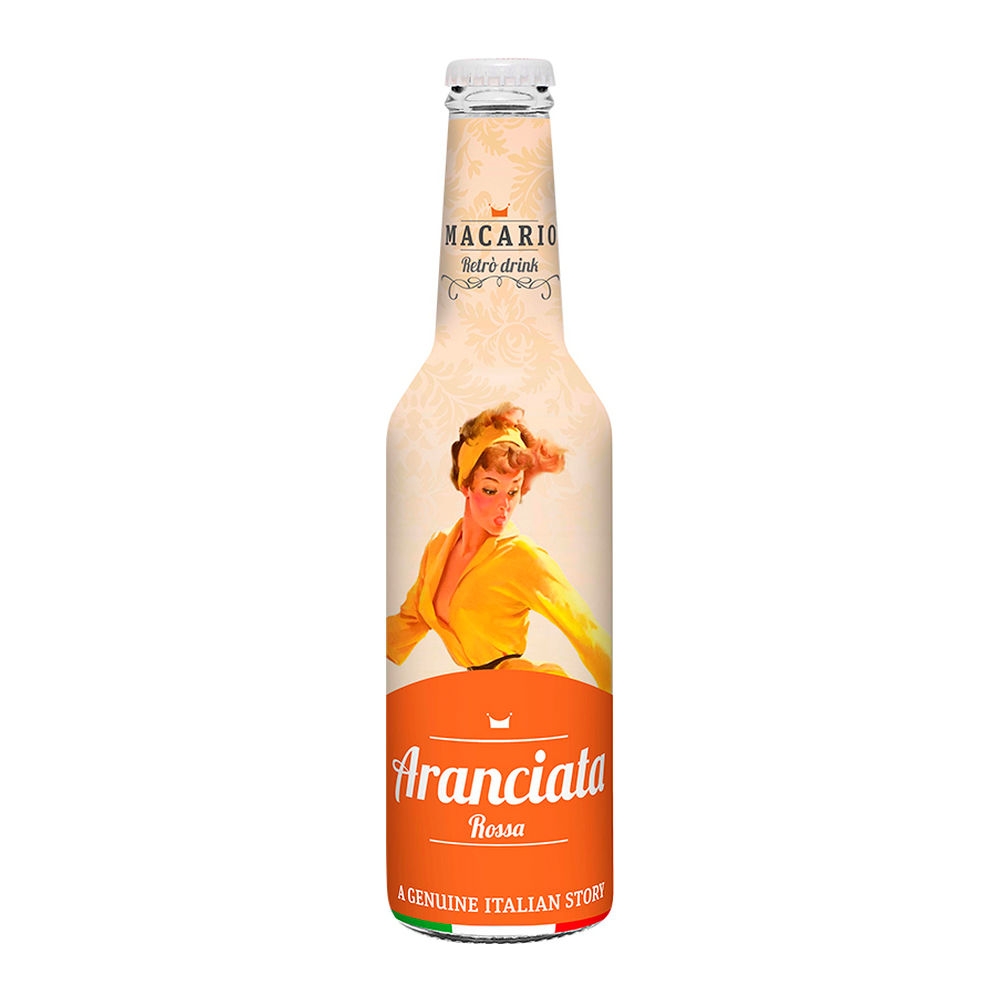 Macario Retro Drink Aranciata Rossa Red Orange Soda 12 x 275 ml