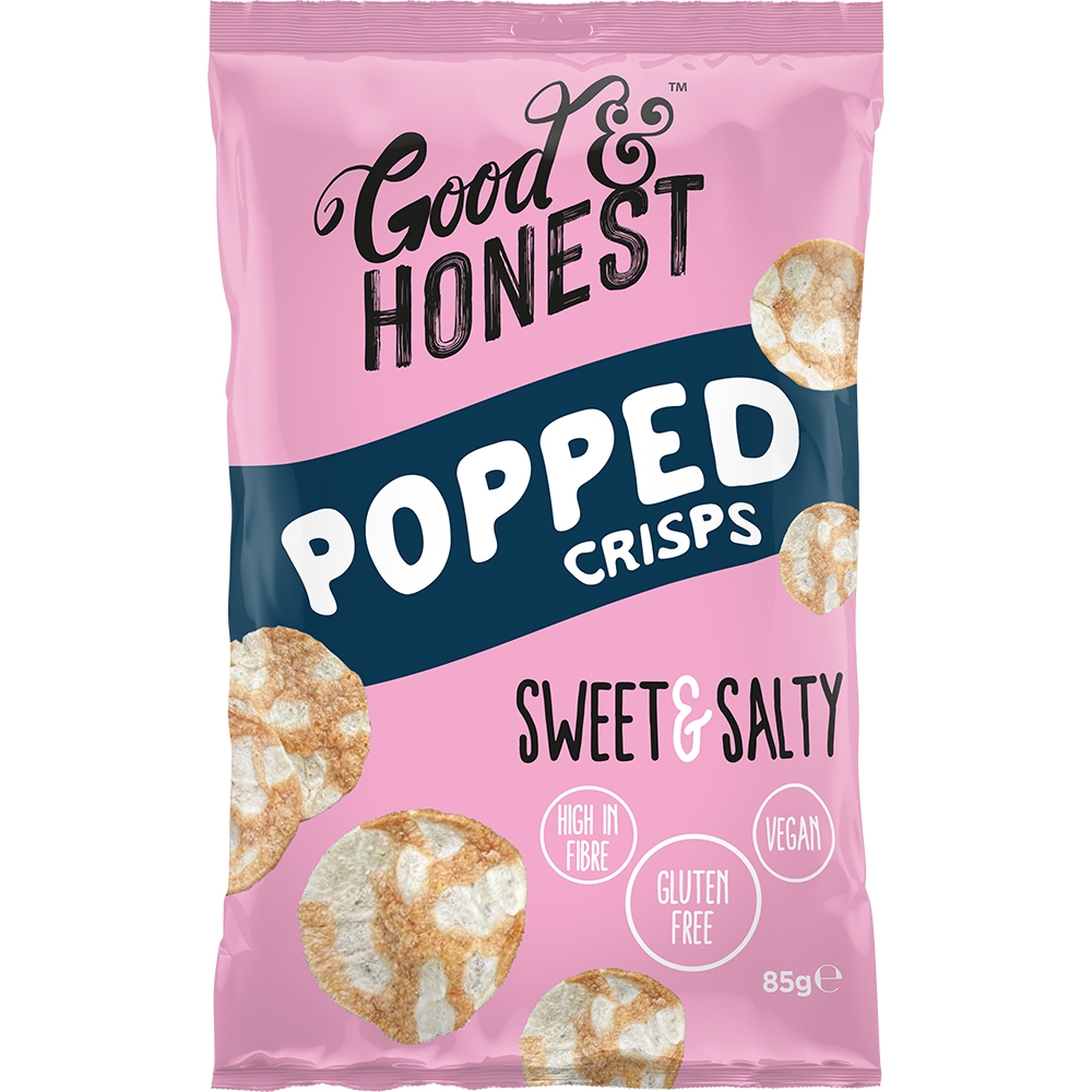 Good Honest Popped Crisps Sweet Salty 8 x 85 gram