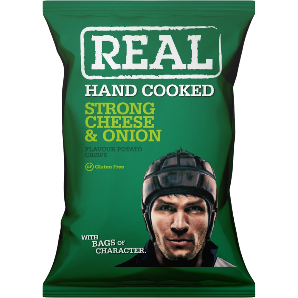 Real Crisps Strong Cheddar Onion 10 x 150 gram