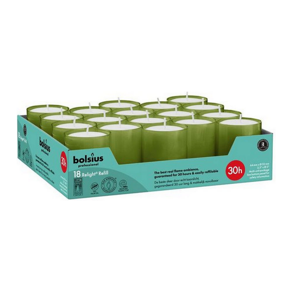 Bolsius  Relight 30 Uur Olijfgroen - 4x 18x