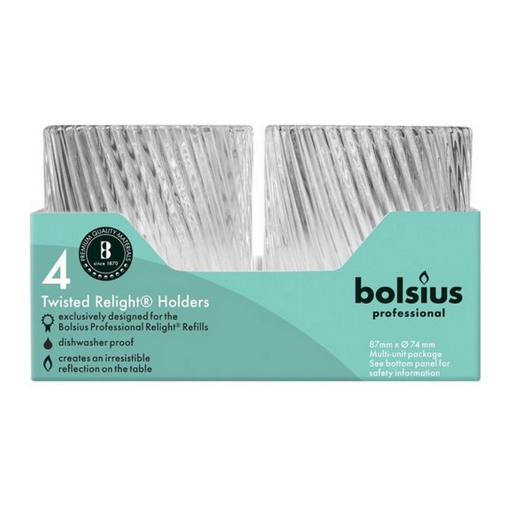 Bolsius - Relight Houder Twist Transparant - 4x