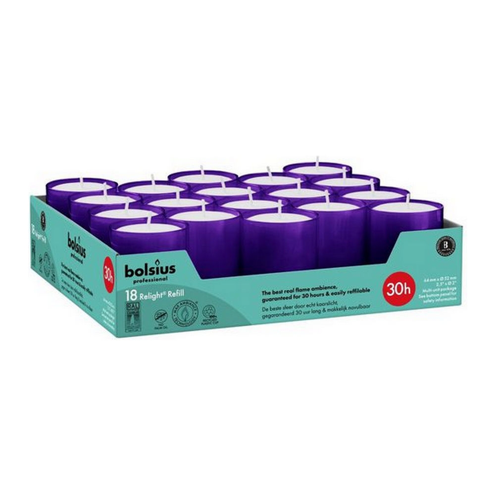 Bolsius  Relight 30 Uur Paars - 4x 18x