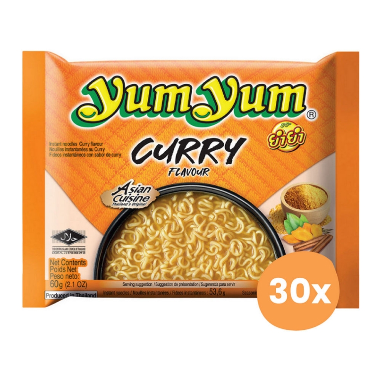 Yum Yum | Curry Noedels Zakje | 30 x 60 gram