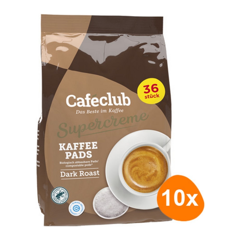 Caféclub - Supercreme Koffiepads Dark Roast - 10x 36 pads