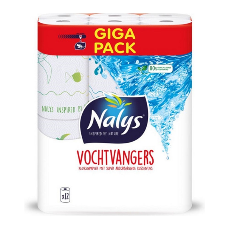 Nalys - Keukenpapier Vochtvangers - 12 rollen