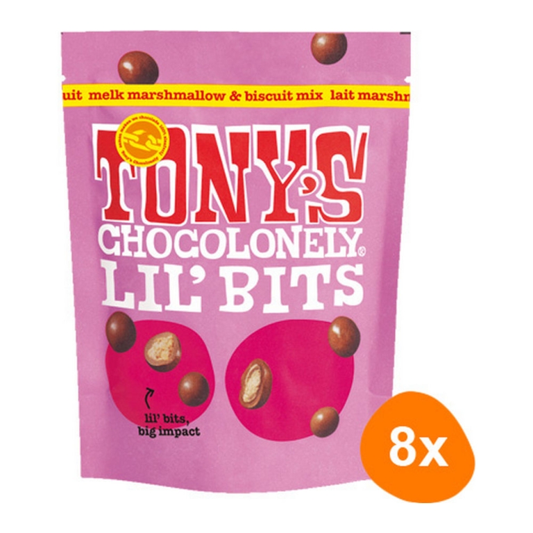 Tony's Chocolonely - Lil’Bits Melk marshmallow & biscuit mix - 8x 120g