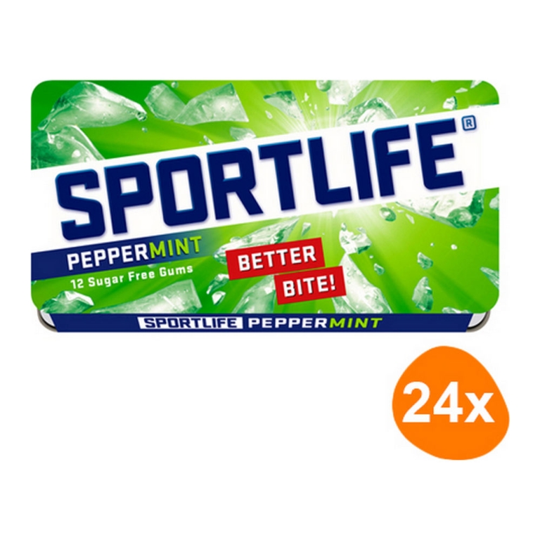 Sportlife - Peppermint Kauwgom Suikervrij - 24x 12 stuks